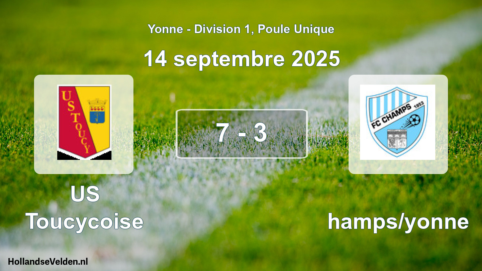 Total number of matches played: US Toucycoise - Champs/yonne 7 - 3 (14 September 2025)