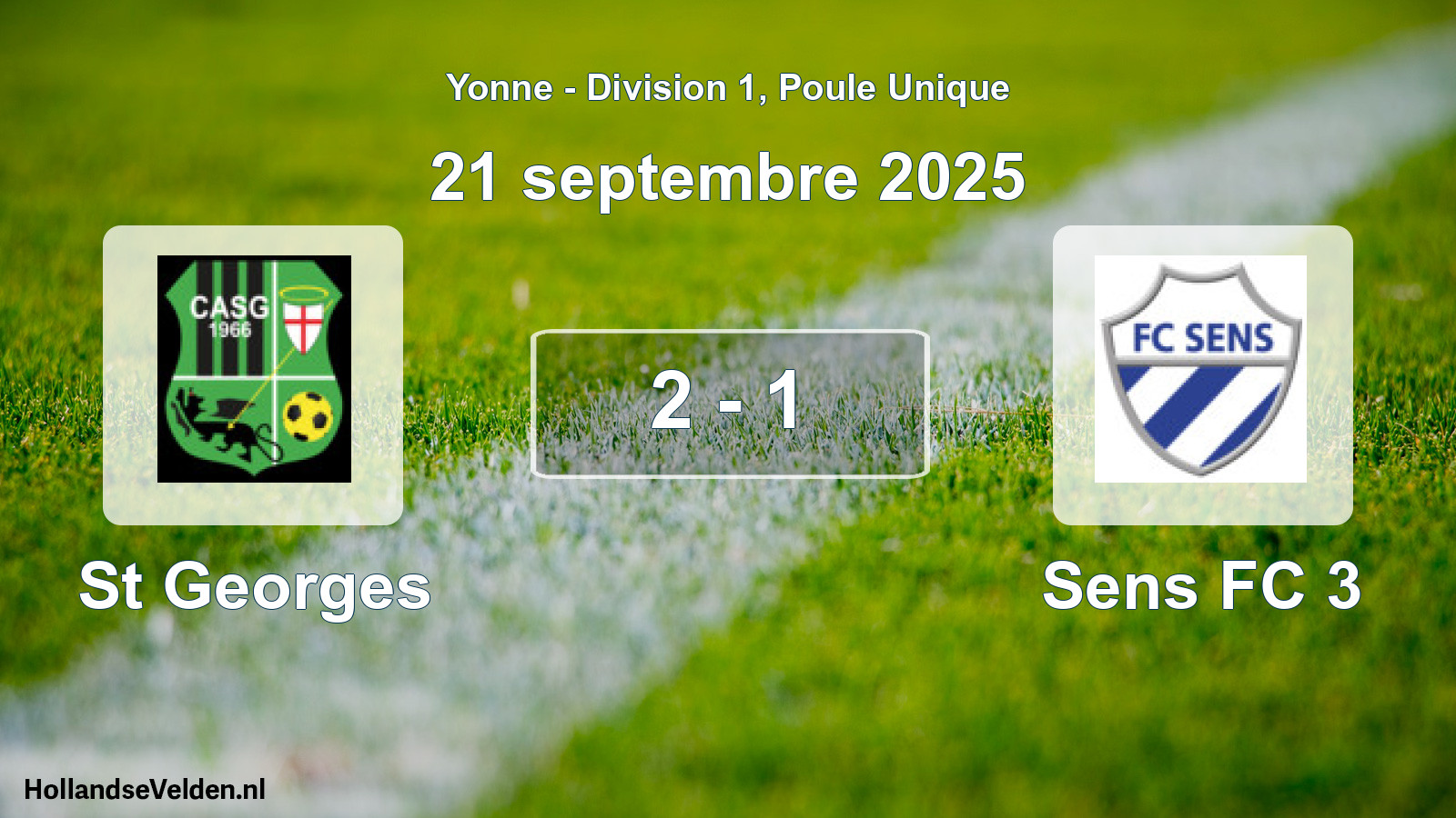 Total number of matches played: St Georges - Sens FC 3 2 - 1 (21 September 2025)