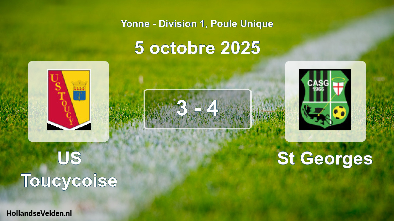 Gespeelde wedstrijd: US Toucycoise - St Georges 3 - 4 (5 oktober 2025)