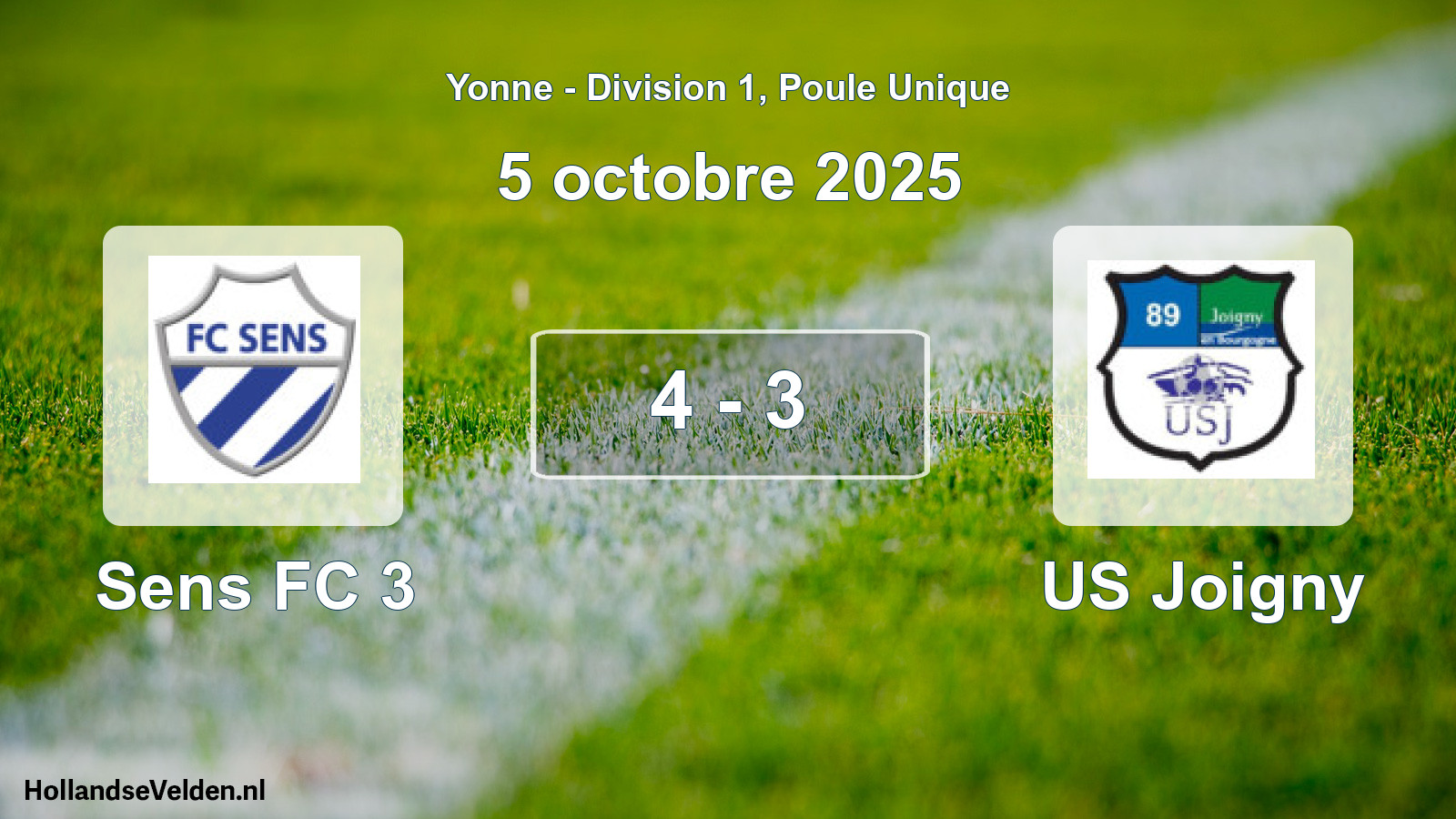 Total number of matches played: Sens FC 3 - US Joigny 4 - 3 (5 October 2025)