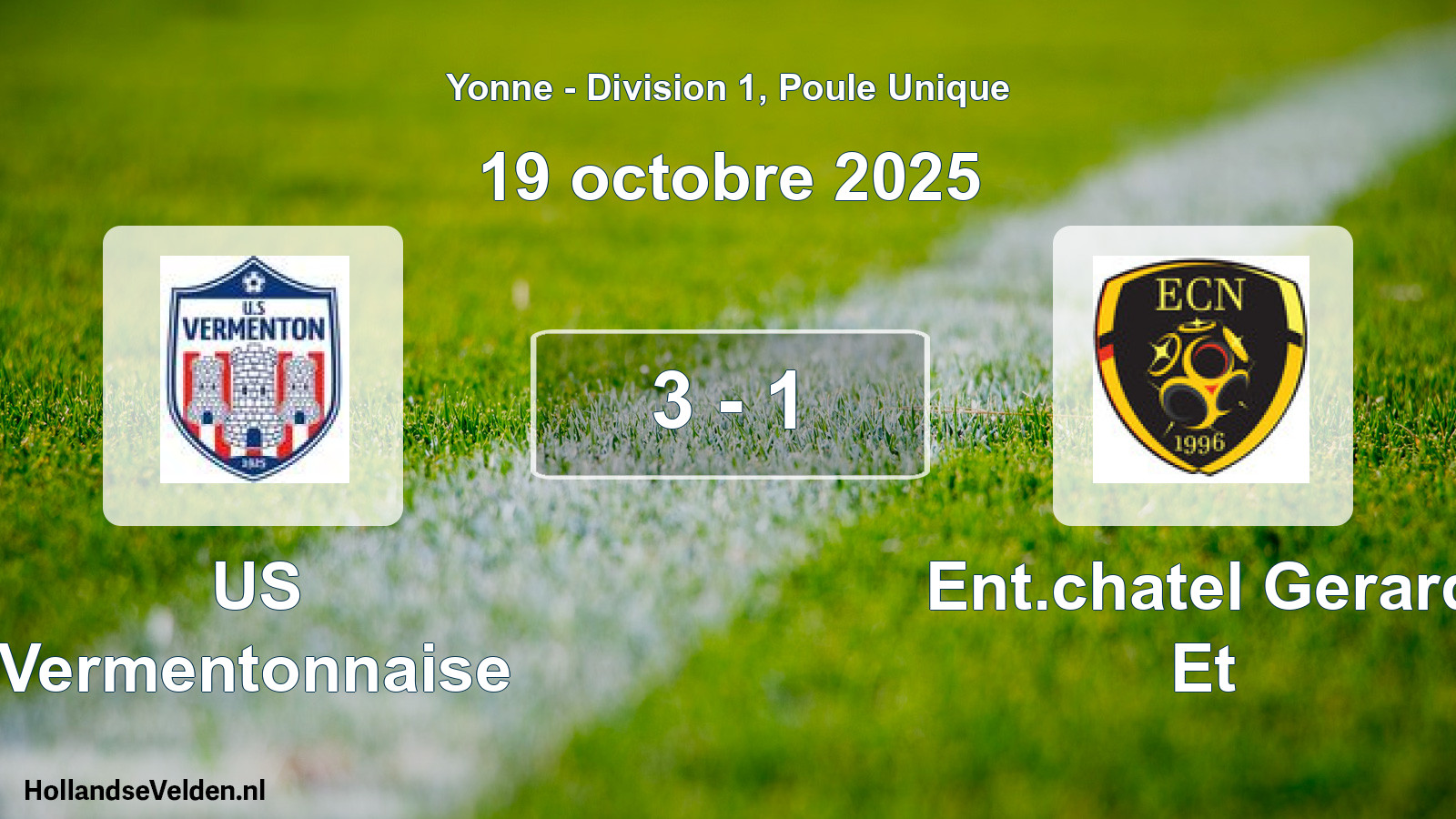 Match joué: US Vermentonnaise - Ent.chatel Gerard Et 3 - 1 (19 octobre 2025)