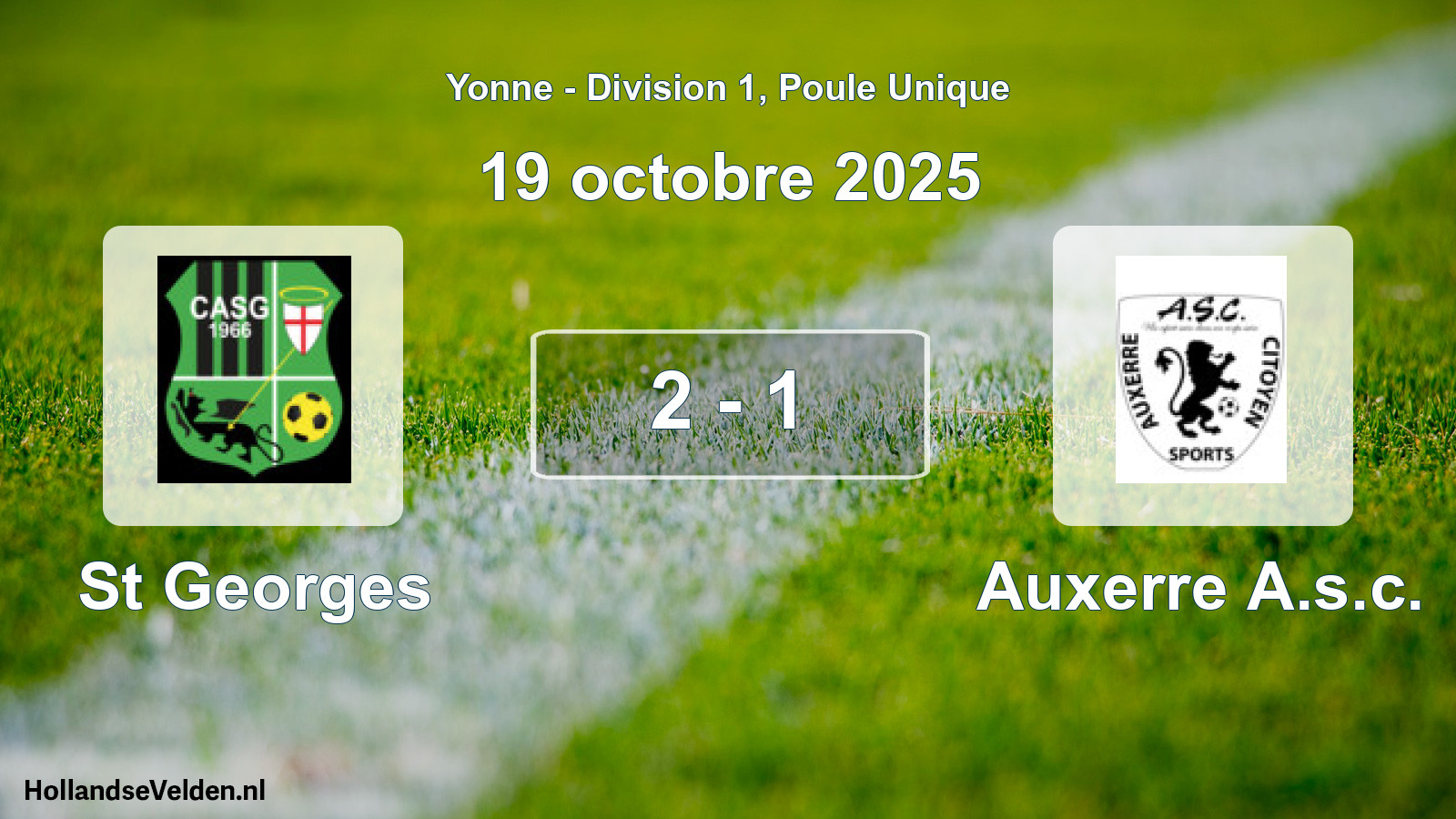 Match joué: St Georges - Auxerre A.s.c. 2 - 1 (19 octobre 2025)