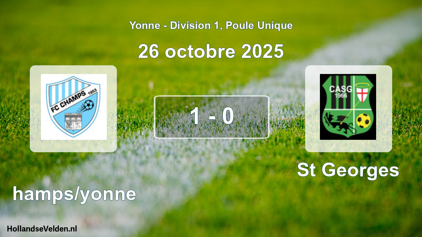 Match joué: Champs/yonne - St Georges 1 - 0 (26 octobre 2025)
