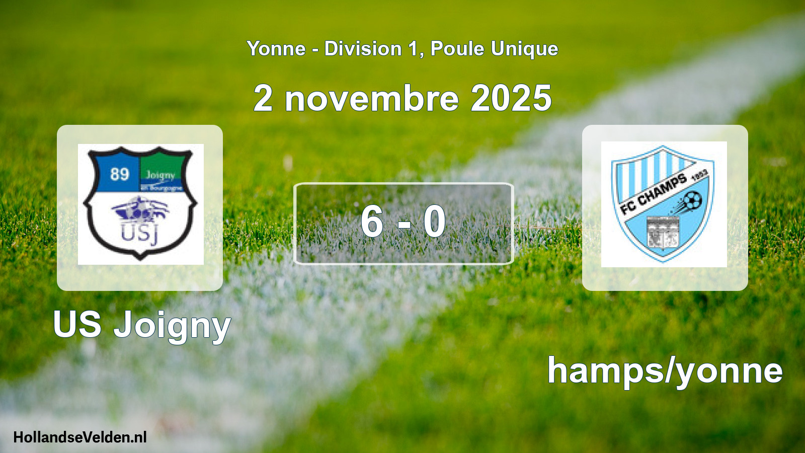 Gespeelde wedstrijd: US Joigny - Champs/yonne 6 - 0 (2 november 2025)