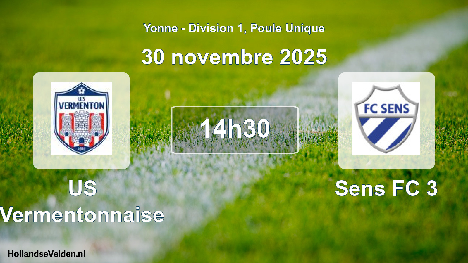 Match programmé: US Vermentonnaise - Sens FC 3 (30 novembre 2025)