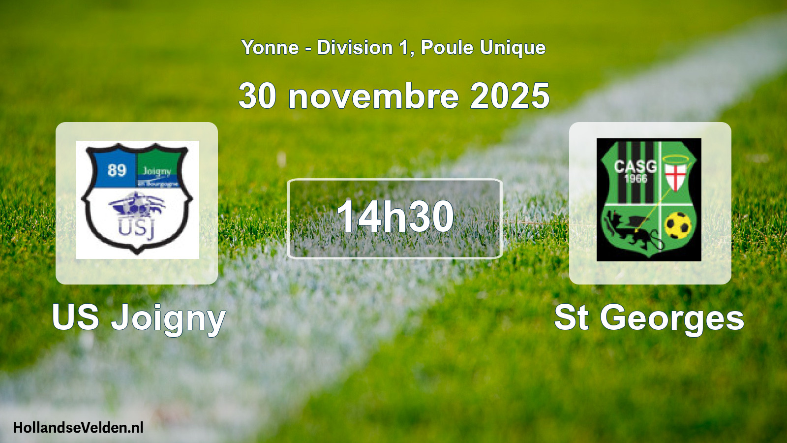Scheduled Match: US Joigny - St Georges (30 November 2025)