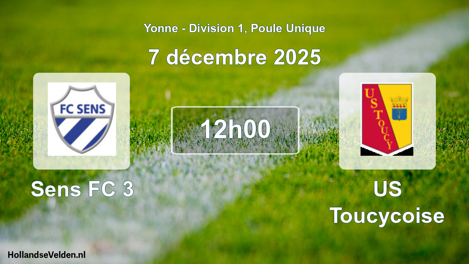 Match programmé: Sens FC 3 - US Toucycoise (7 décembre 2025)