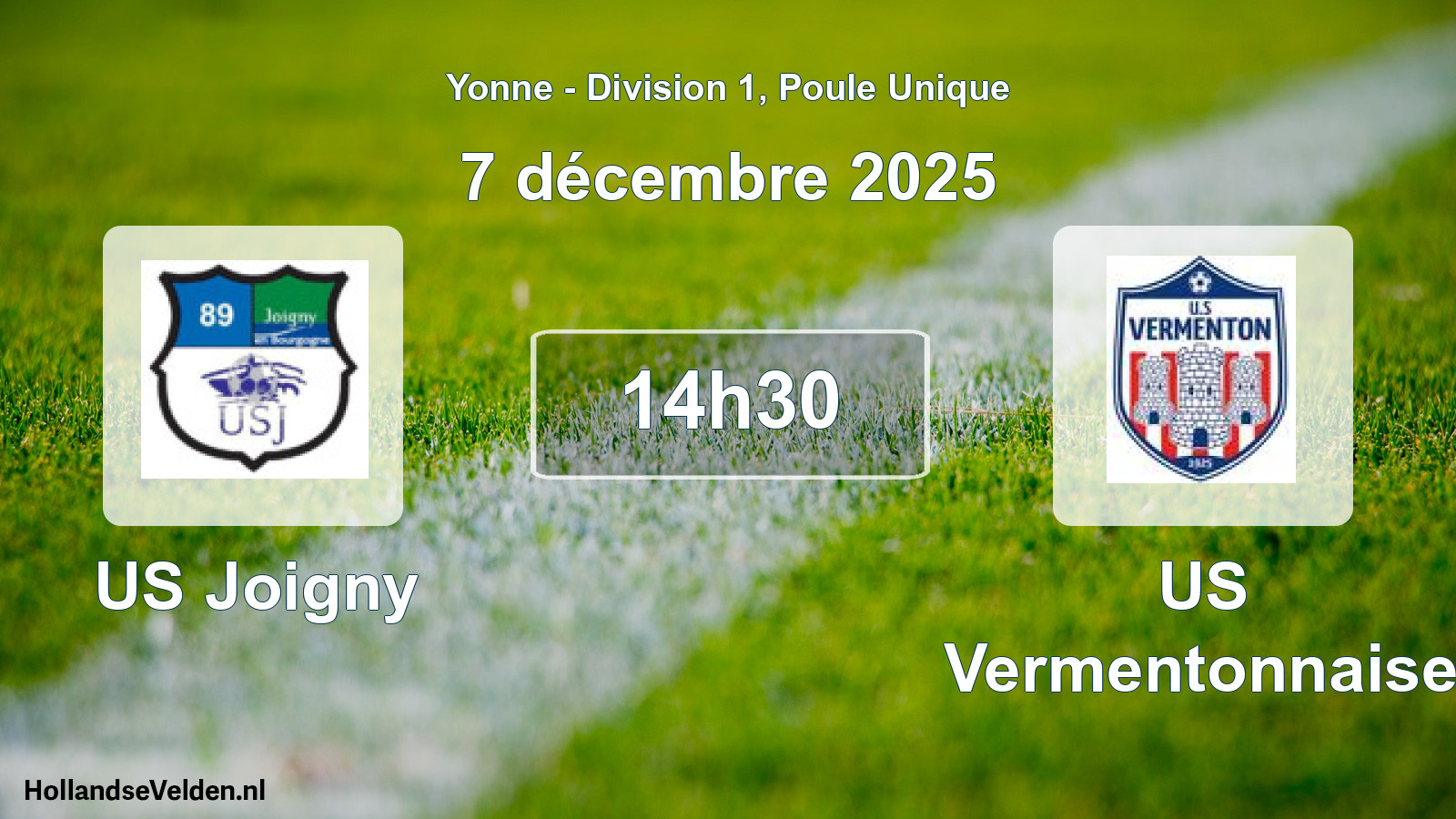 Match programmé: US Joigny - US Vermentonnaise (7 décembre 2025)