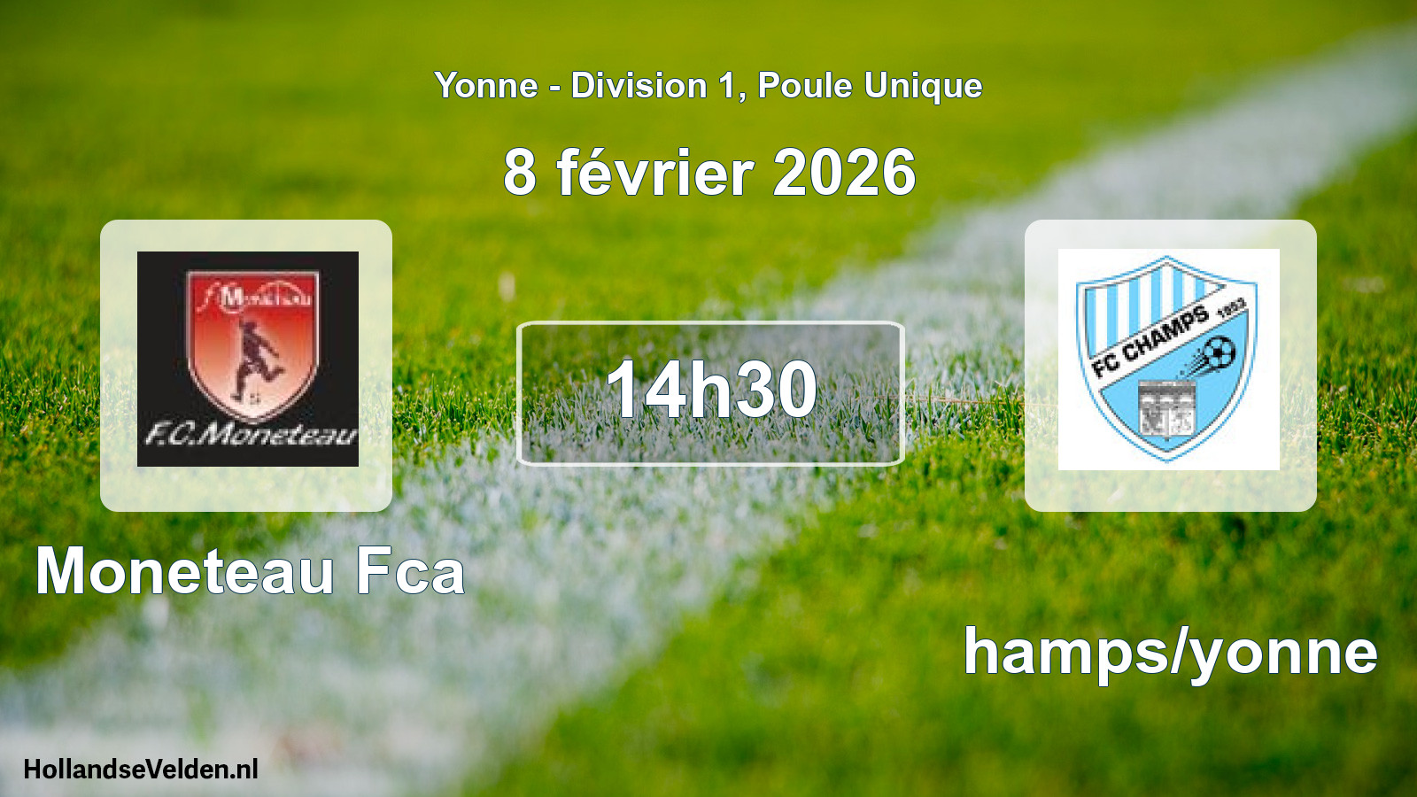 Geplande wedstrijd: Moneteau Fca - Champs/yonne (8 februari 2026)