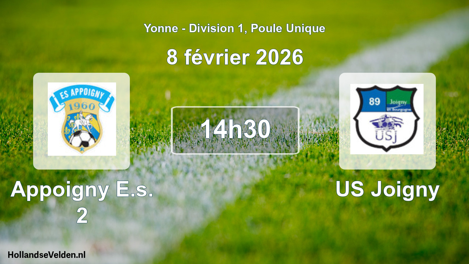 Scheduled Match: Appoigny E.s. 2 - US Joigny (8 February 2026)