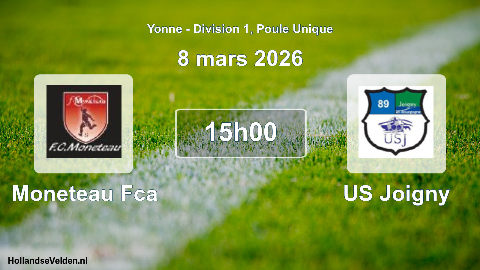 Match programmé: Moneteau Fca - US Joigny (8 mars 2026)