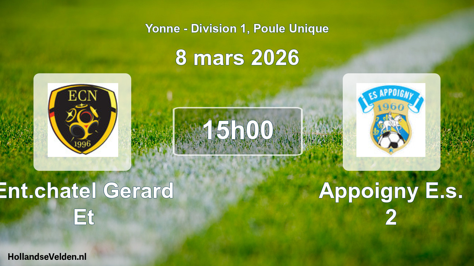Scheduled Match: Ent.chatel Gerard Et - Appoigny E.s. 2 (8 March 2026)