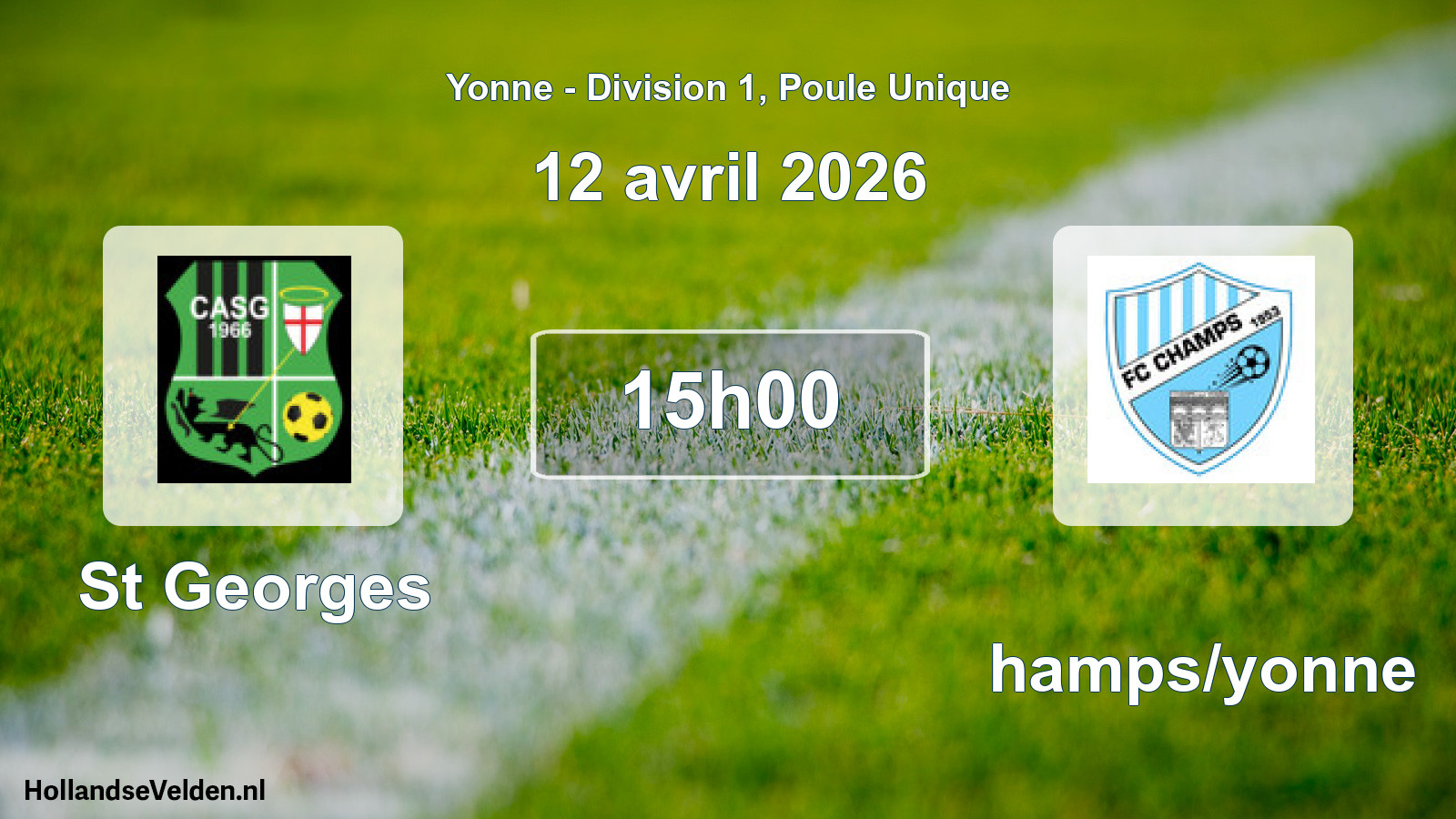 Scheduled Match: St Georges - Champs/yonne (12 April 2026)