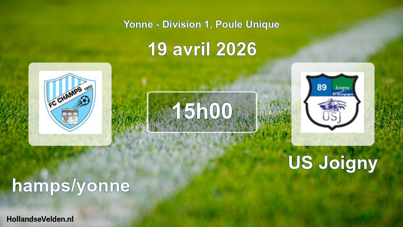 Match programmé: Champs/yonne - US Joigny (19 avril 2026)