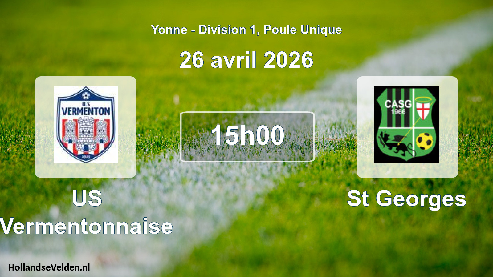 Match programmé: US Vermentonnaise - St Georges (26 avril 2026)