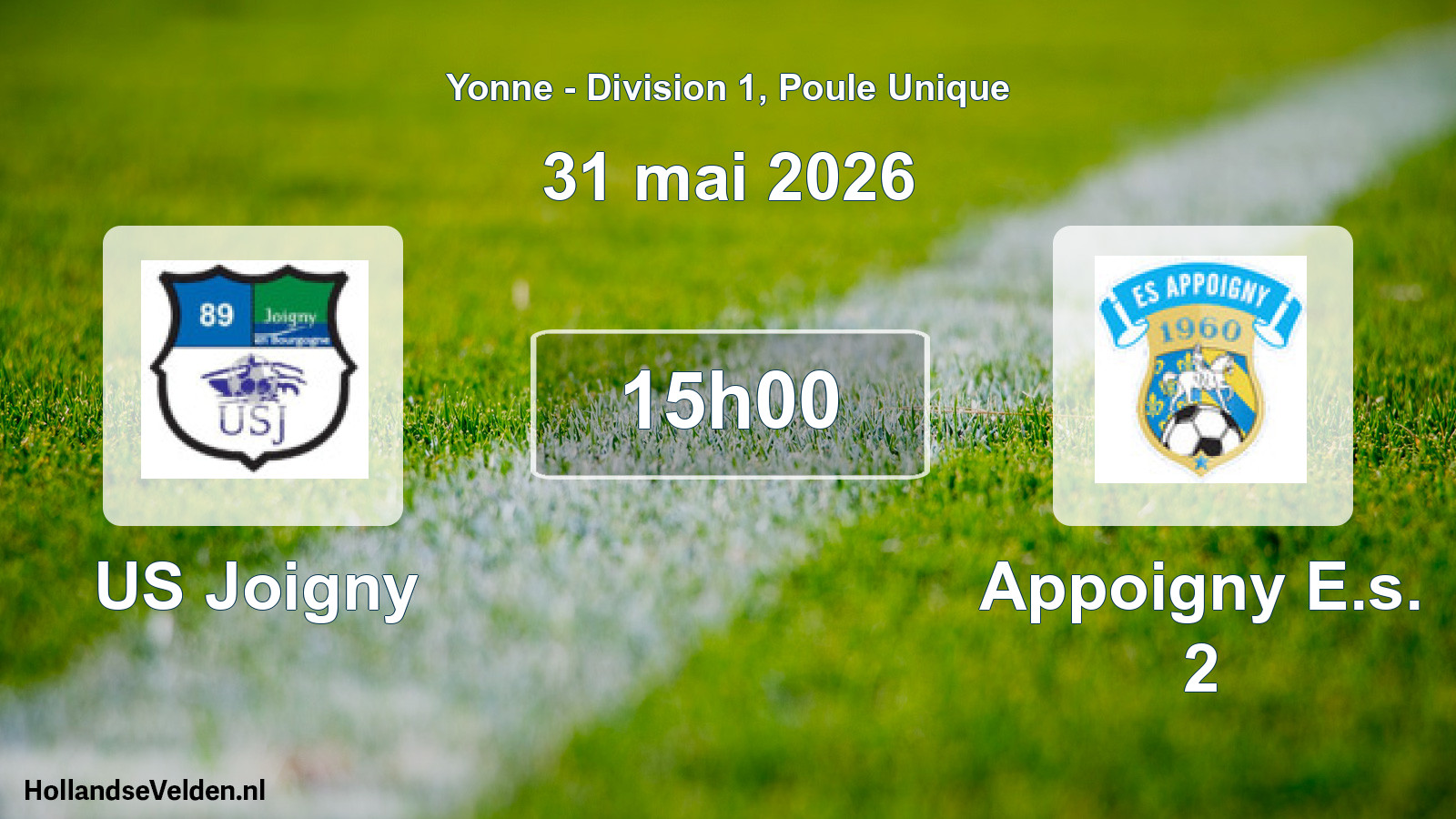 Geplande wedstrijd: US Joigny - Appoigny E.s. 2 (31 mei 2026)