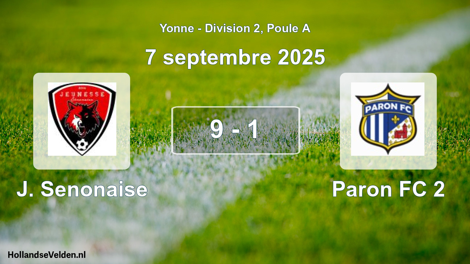 Total number of matches played: J. Senonaise - Paron FC 2 9 - 1 (7 September 2025)