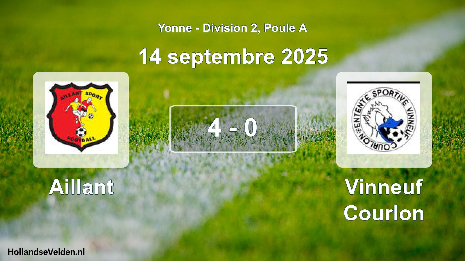 Match joué: Aillant - Vinneuf Courlon 4 - 0 (14 septembre 2025)
