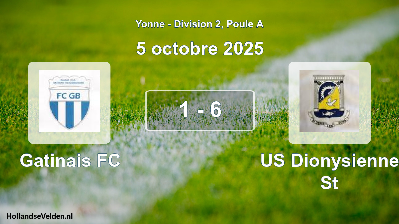 Match joué: Gatinais FC - US Dionysienne St 1 - 6 (5 octobre 2025)
