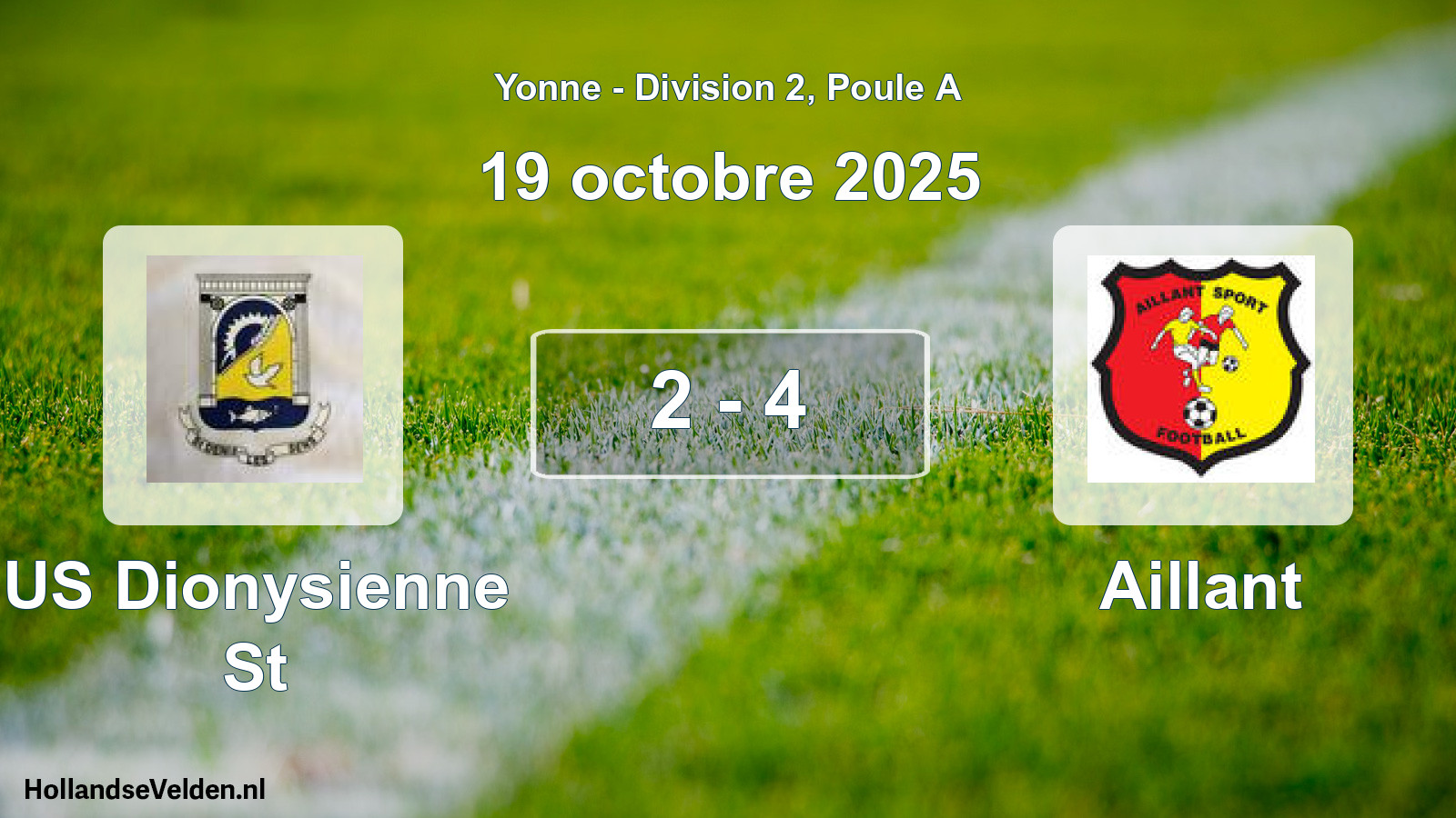 Total number of matches played: US Dionysienne St - Aillant 2 - 4 (19 October 2025)