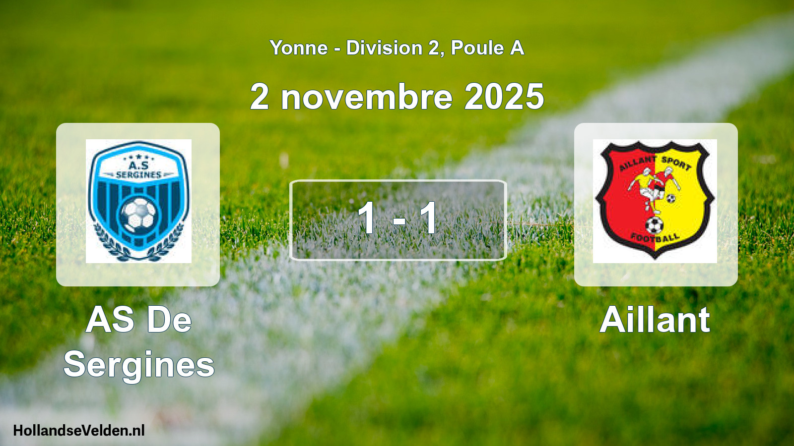 Gespeelde wedstrijd: AS De Sergines - Aillant 1 - 1 (2 november 2025)