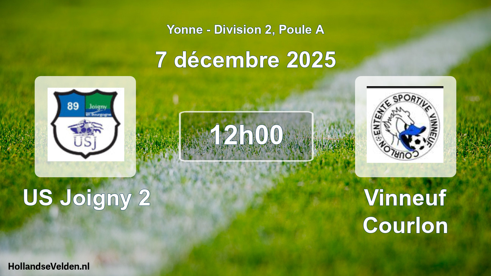 Match programmé: US Joigny 2 - Vinneuf Courlon (7 décembre 2025)