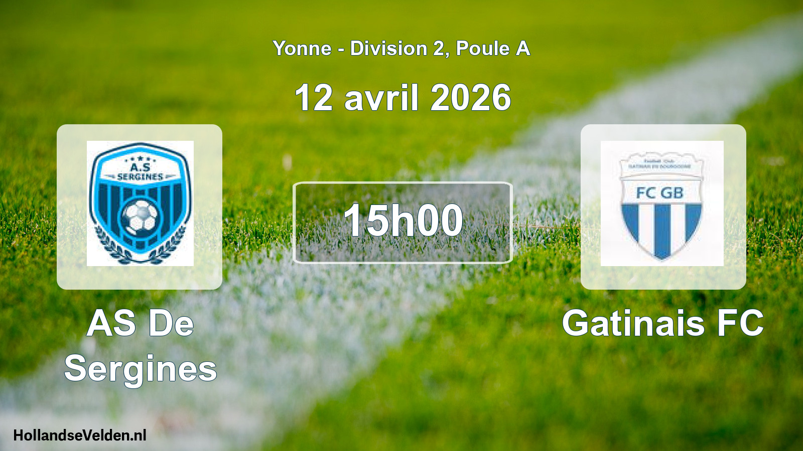 Geplande wedstrijd: AS De Sergines - Gatinais FC (12 april 2026)