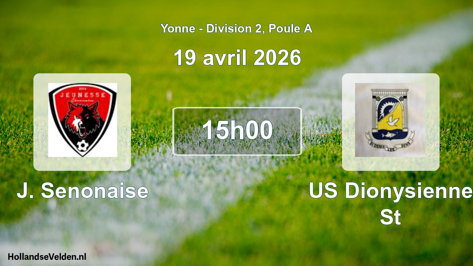 Match programmé: J. Senonaise - US Dionysienne St (19 avril 2026)