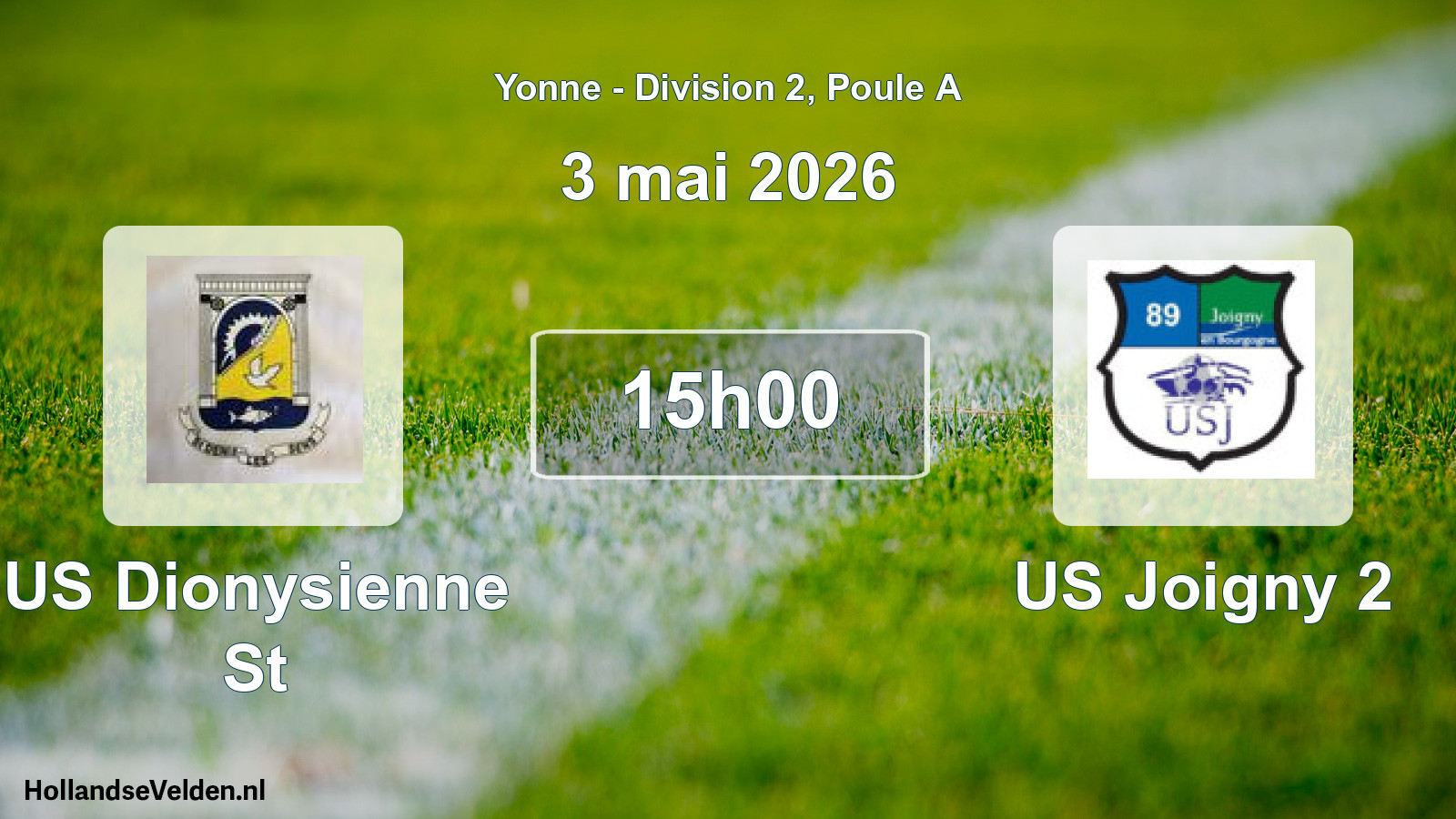 Match programmé: US Dionysienne St - US Joigny 2 (3 mai 2026)