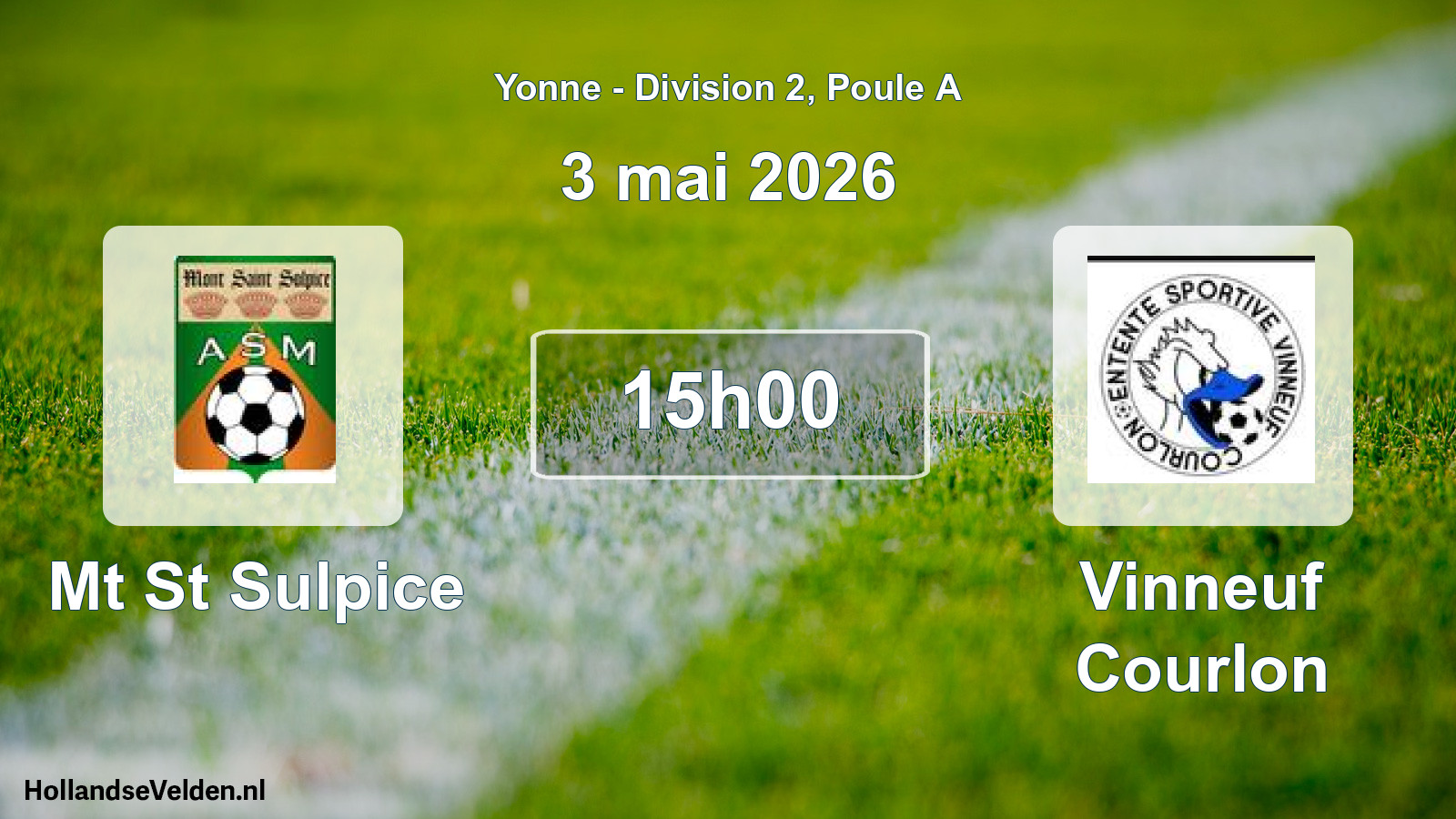 Match programmé: Mt St Sulpice - Vinneuf Courlon (3 mai 2026)