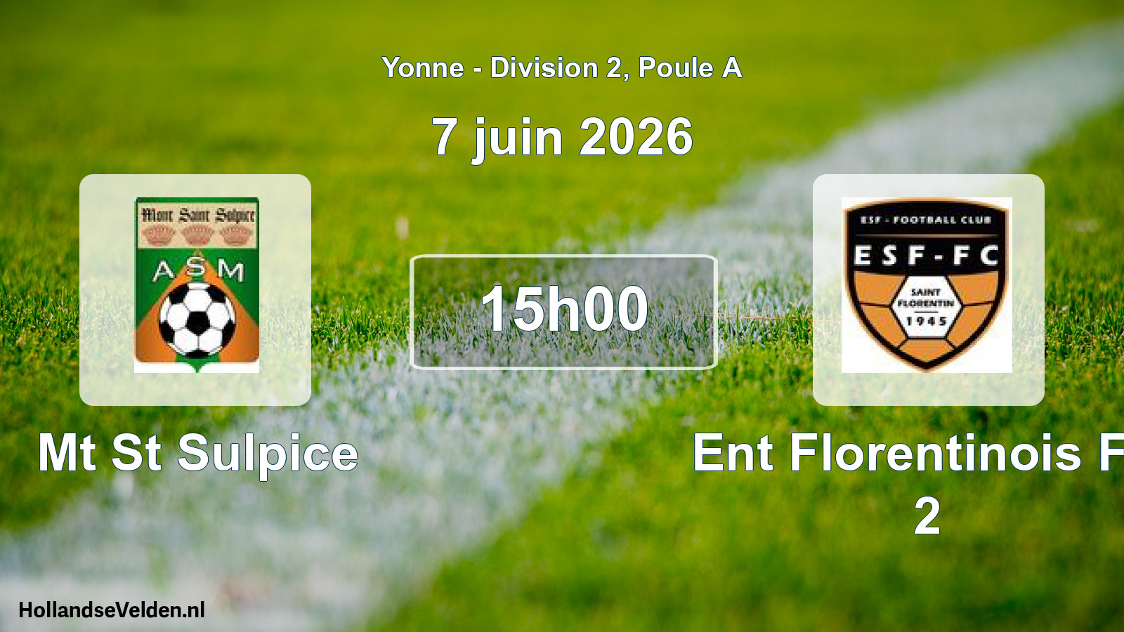 Match programmé: Mt St Sulpice - Ent Florentinois FC 2 (7 juin 2026)