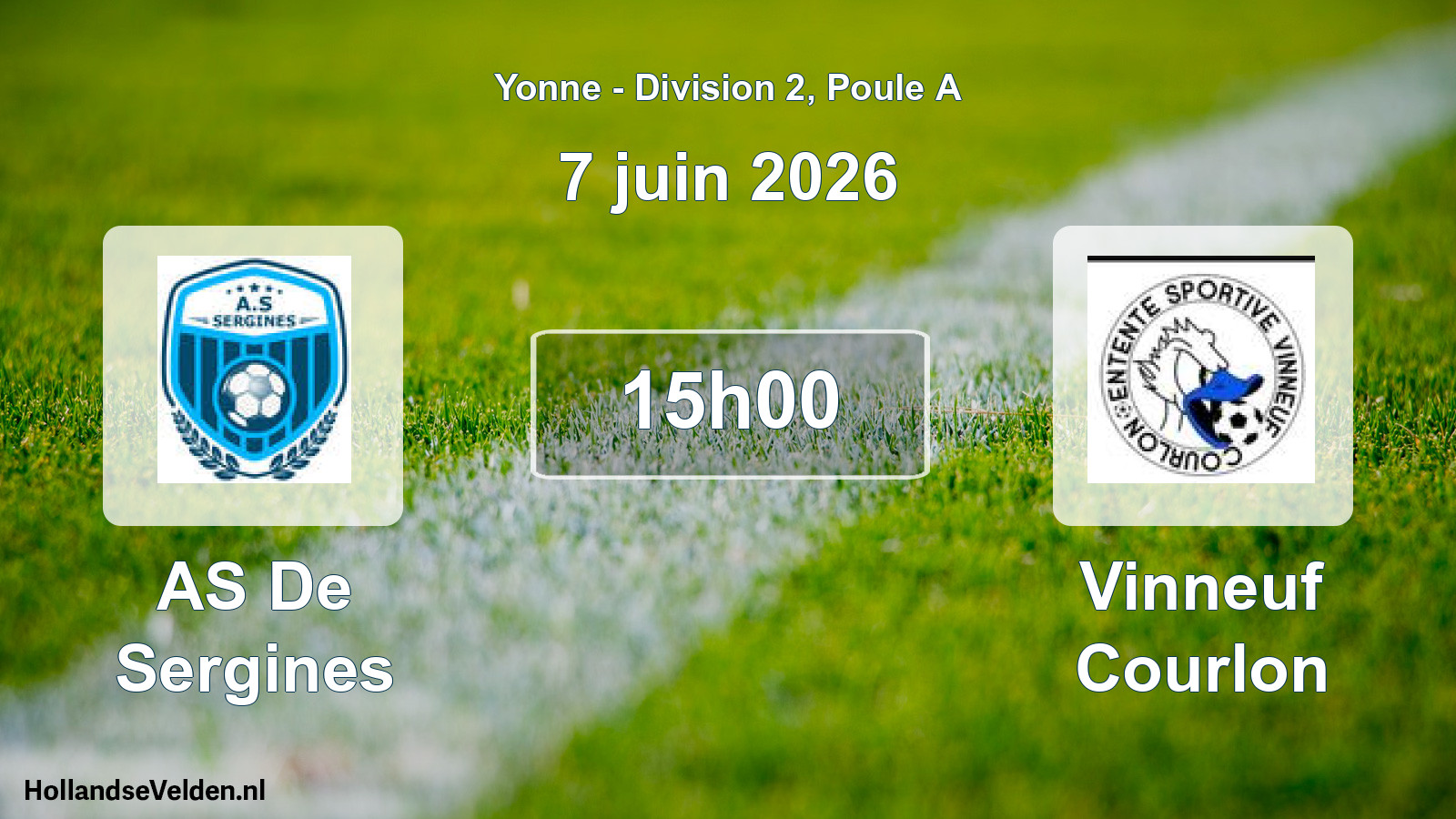 Match programmé: AS De Sergines - Vinneuf Courlon (7 juin 2026)