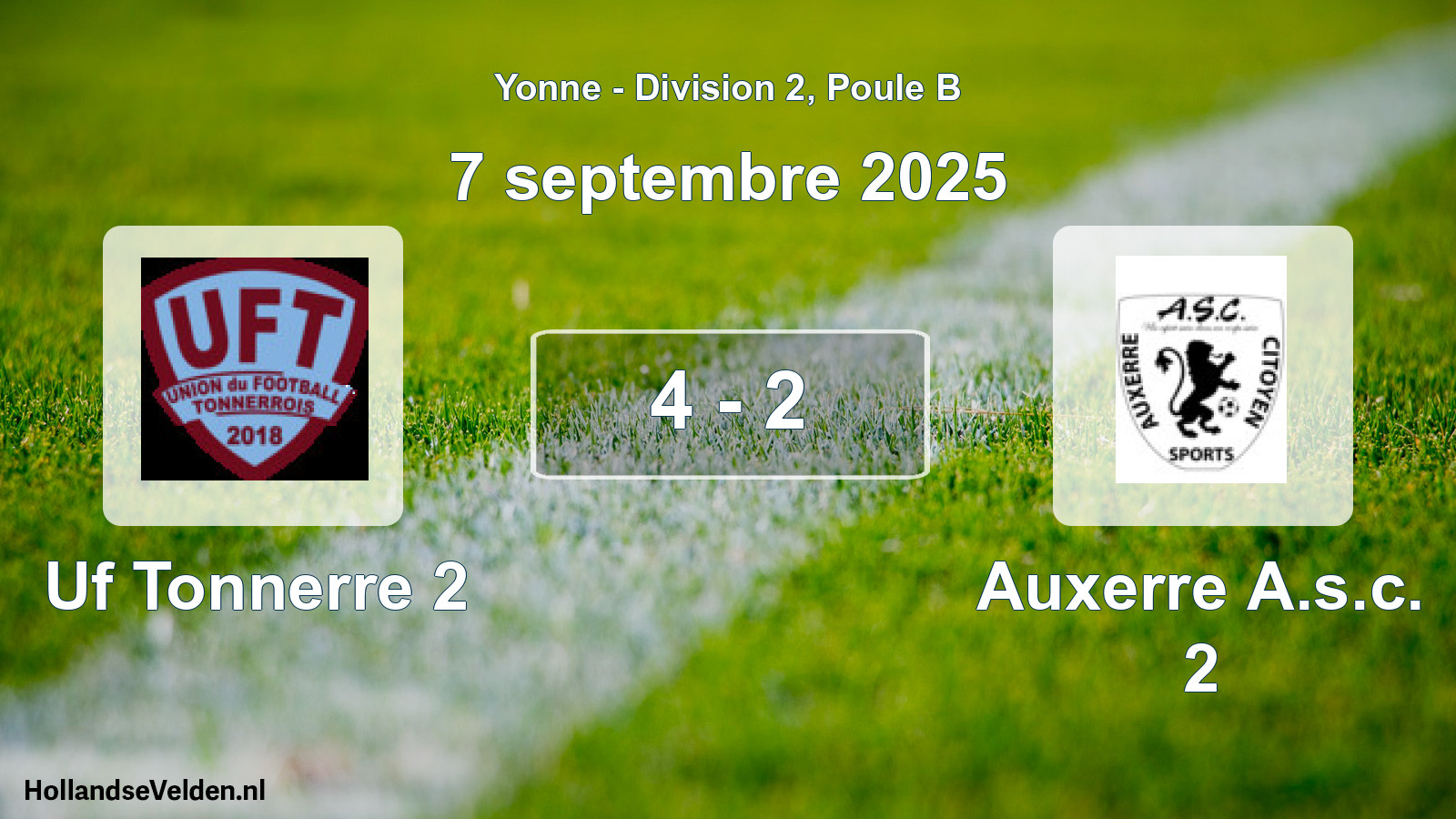 Match joué: Uf Tonnerre 2 - Auxerre A.s.c. 2 4 - 2 (7 septembre 2025)