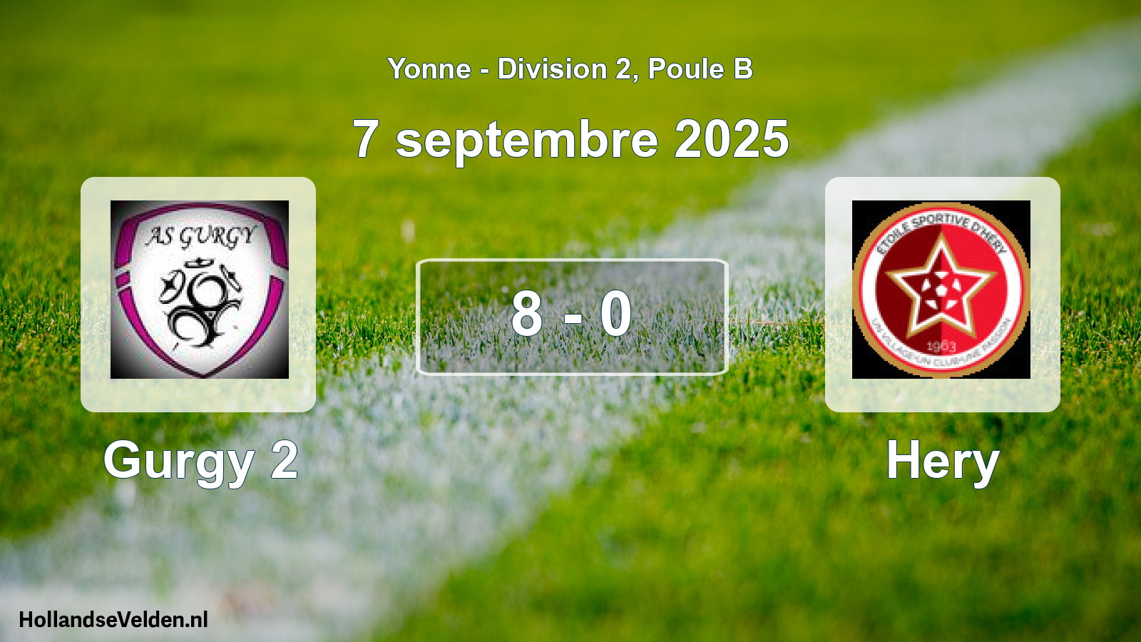Match joué: Gurgy 2 - Hery 8 - 0 (7 septembre 2025)