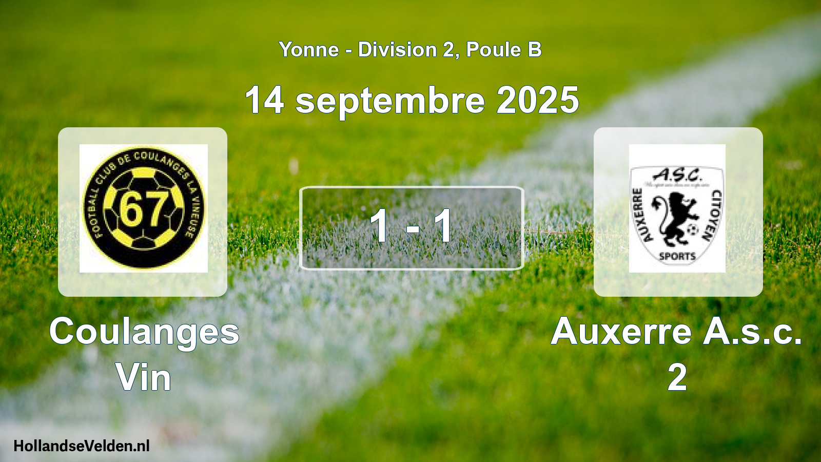 Gespeelde wedstrijd: Coulanges Vin - Auxerre A.s.c. 2 1 - 1 (14 september 2025)