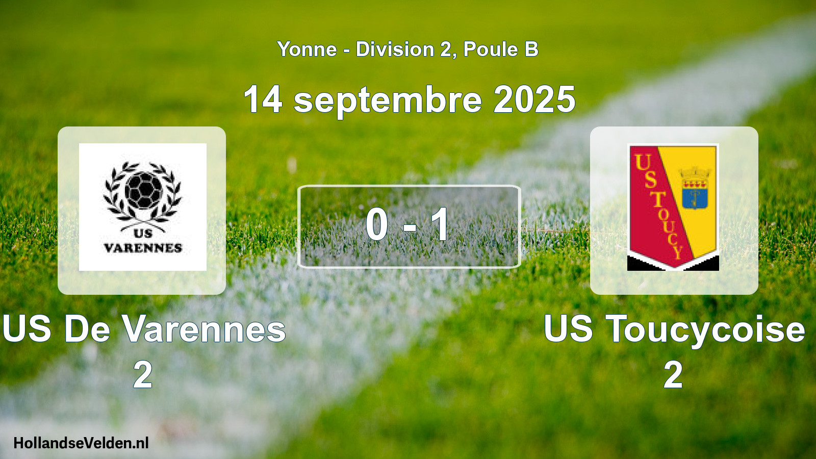 Match joué: US De Varennes 2 - US Toucycoise 2 0 - 1 (14 septembre 2025)