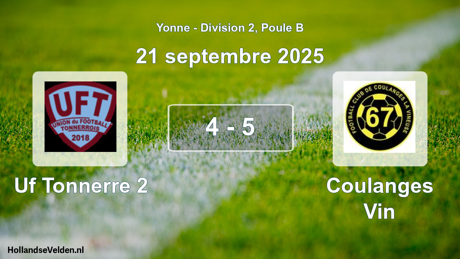 Total number of matches played: Uf Tonnerre 2 - Coulanges Vin 4 - 5 (21 September 2025)