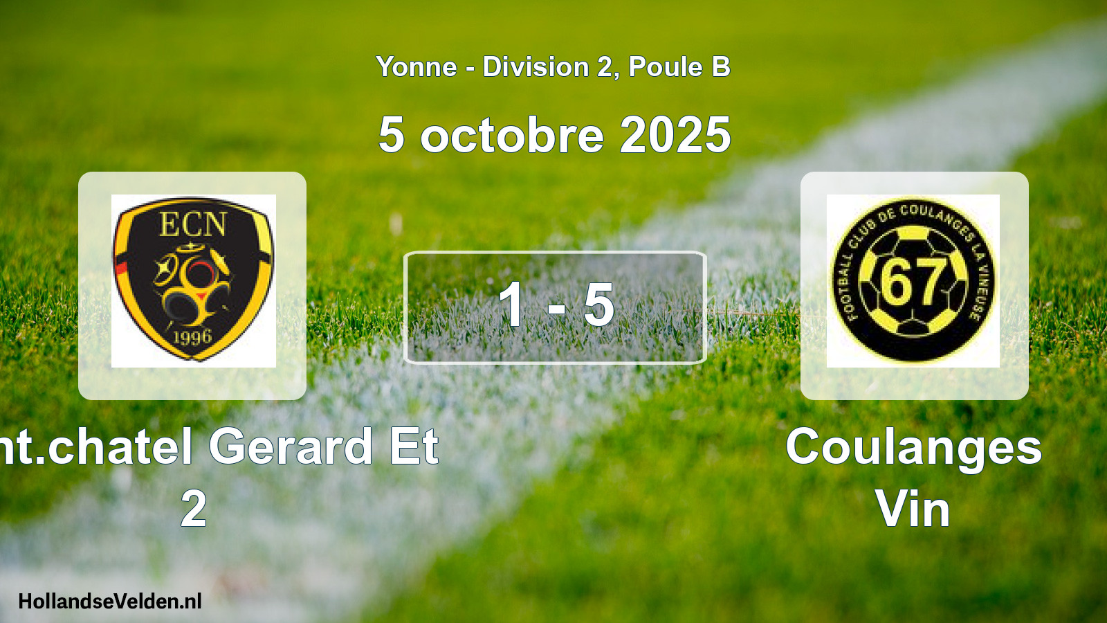 Gespeelde wedstrijd: Ent.chatel Gerard Et 2 - Coulanges Vin 1 - 5 (5 oktober 2025)