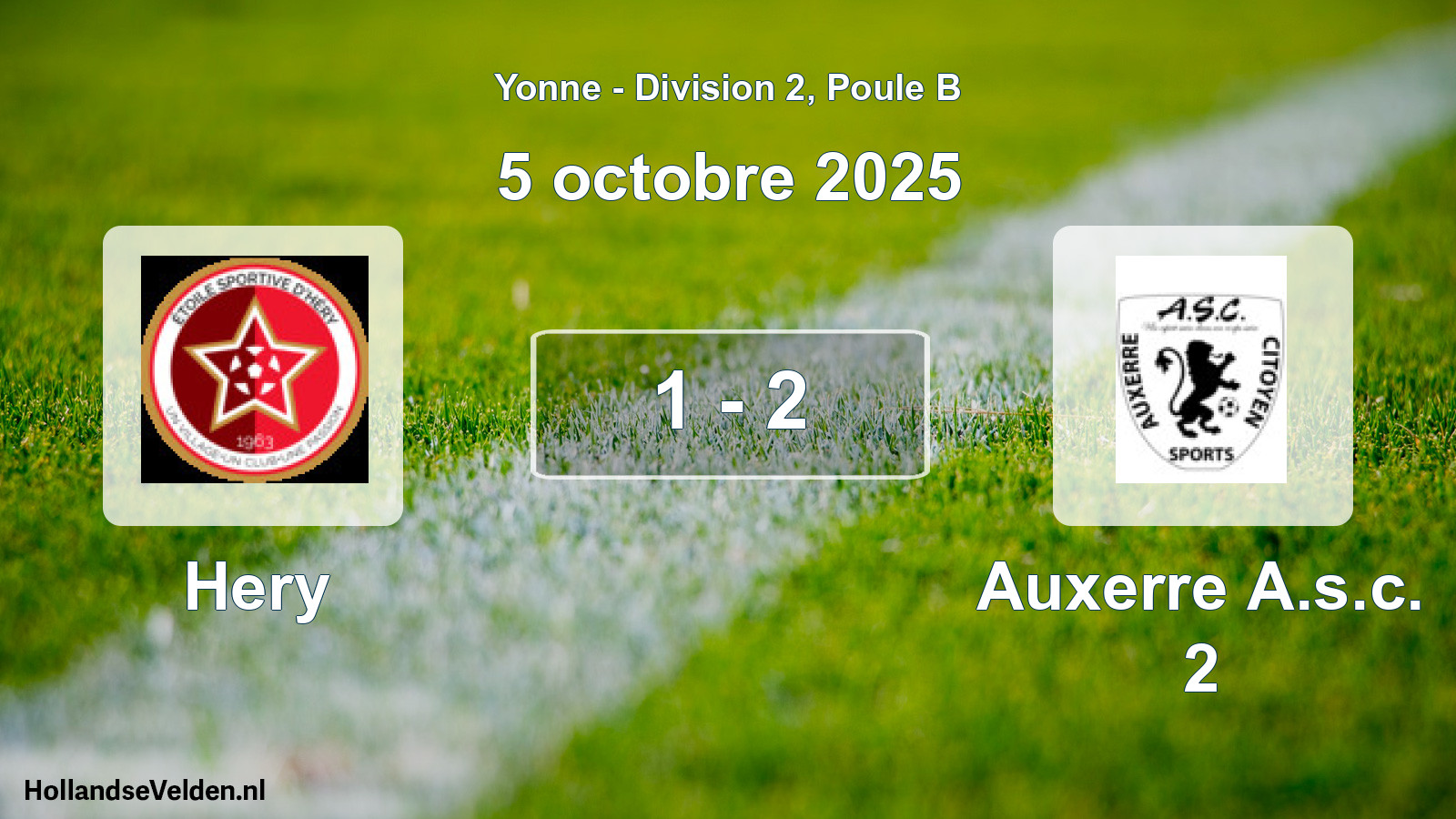 Total number of matches played: Hery - Auxerre A.s.c. 2 1 - 2 (5 October 2025)