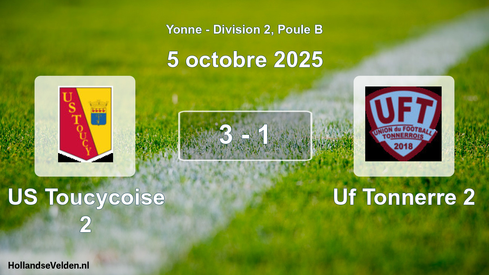 Total number of matches played: US Toucycoise 2 - Uf Tonnerre 2 3 - 1 (5 October 2025)