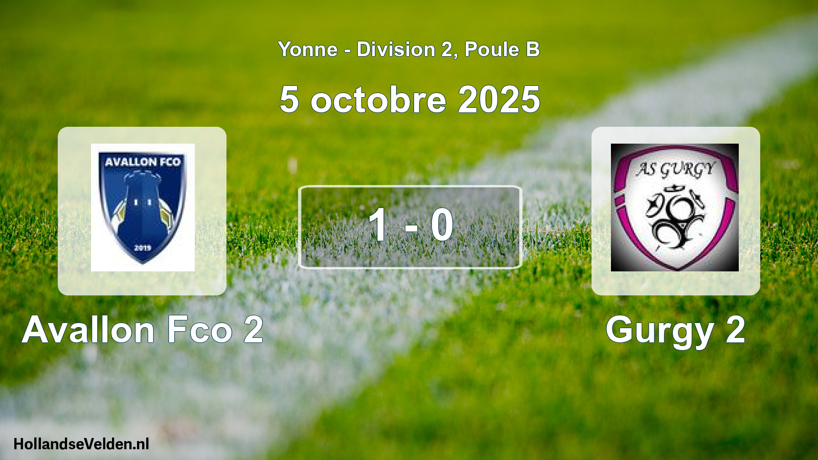 Gespeelde wedstrijd: Avallon Fco 2 - Gurgy 2 1 - 0 (5 oktober 2025)