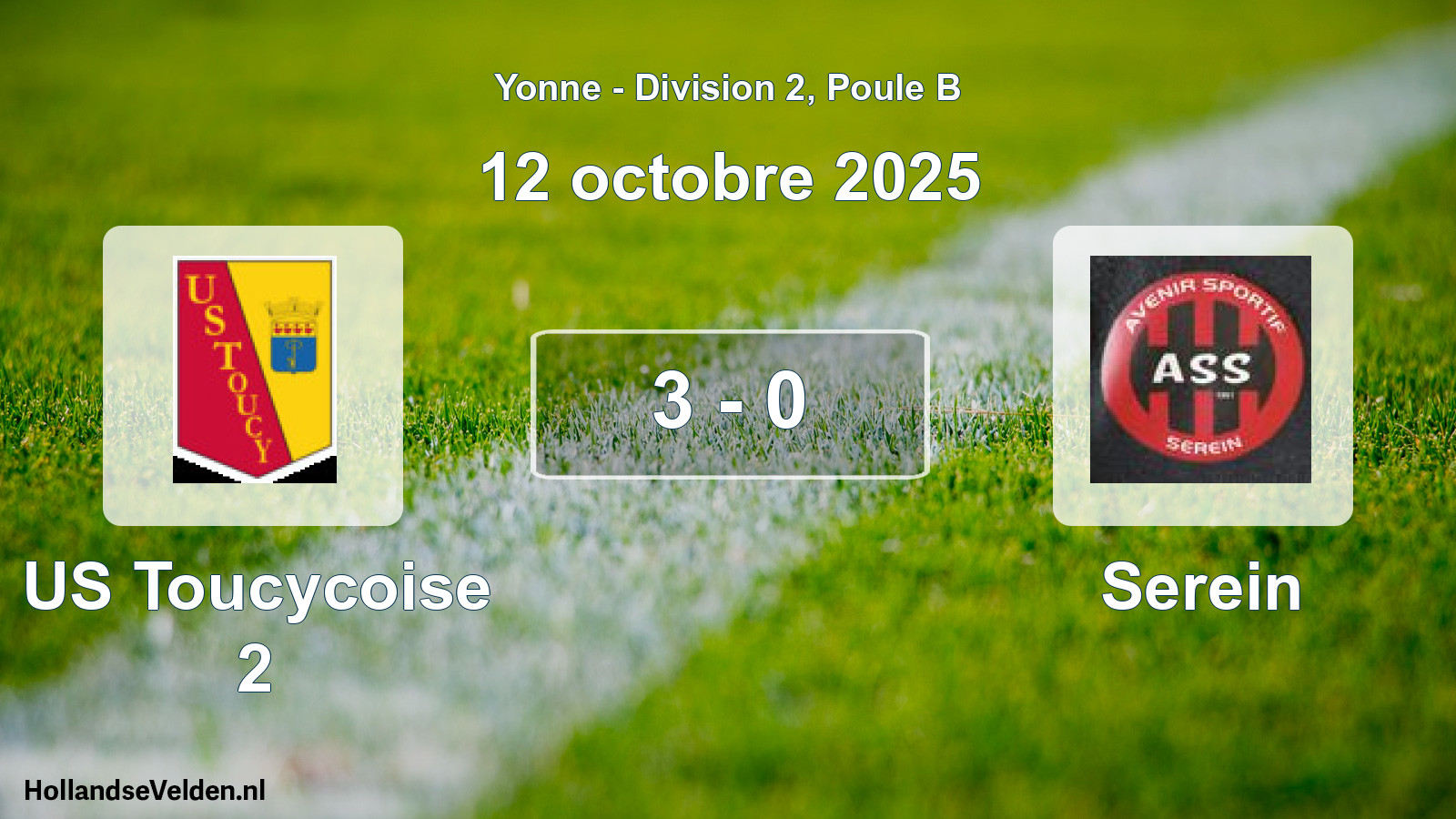 Total number of matches played: US Toucycoise 2 - Serein 3 - 0 (12 October 2025)