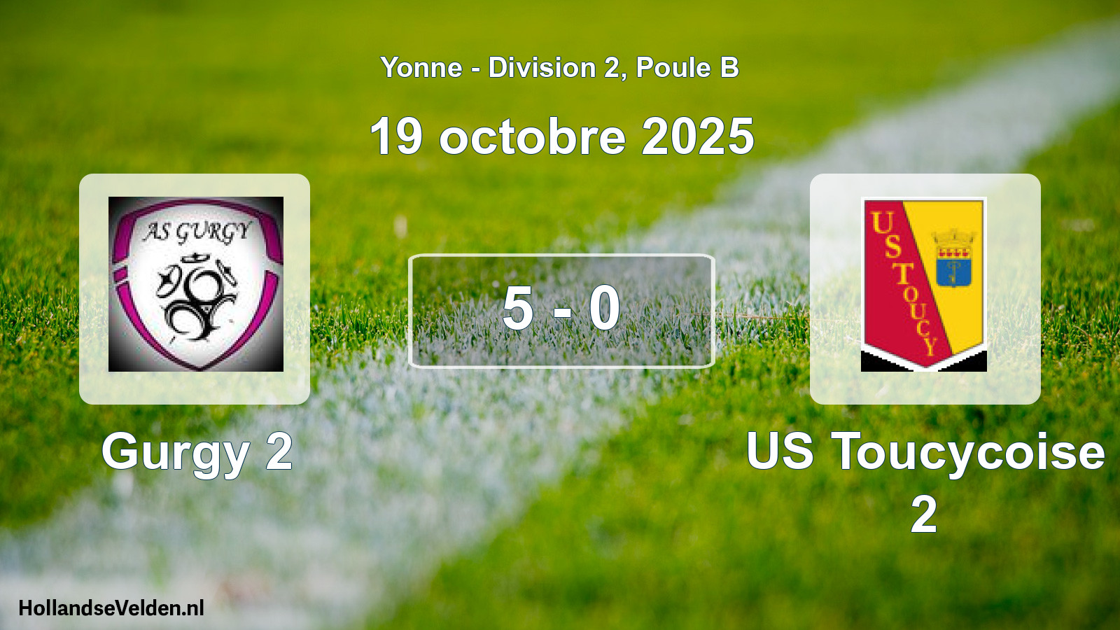 Total number of matches played: Gurgy 2 - US Toucycoise 2 5 - 0 (19 October 2025)