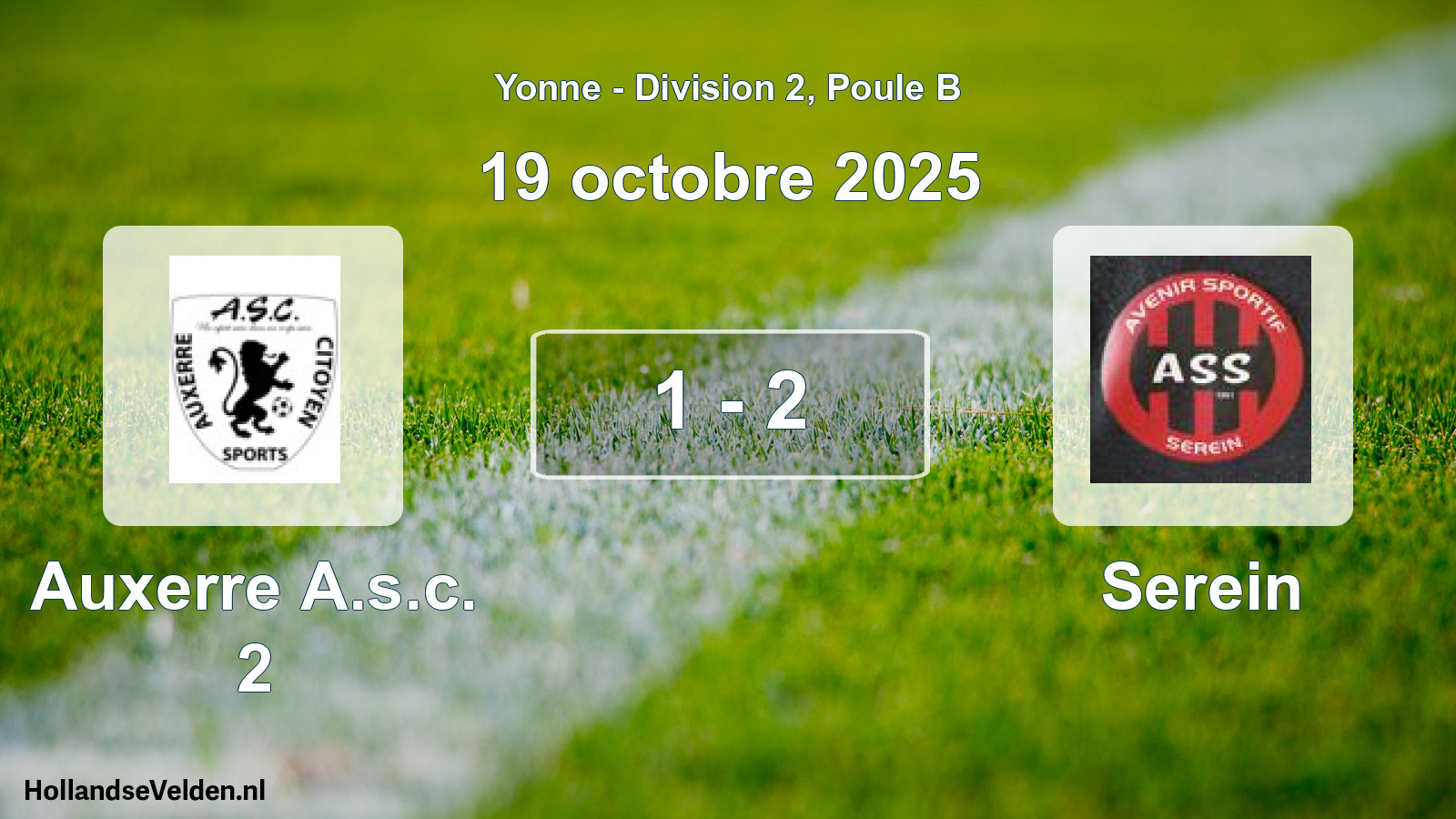 Total number of matches played: Auxerre A.s.c. 2 - Serein 1 - 2 (19 October 2025)