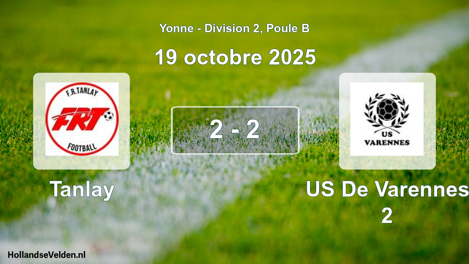 Match joué: Tanlay - US De Varennes 2 2 - 2 (19 octobre 2025)