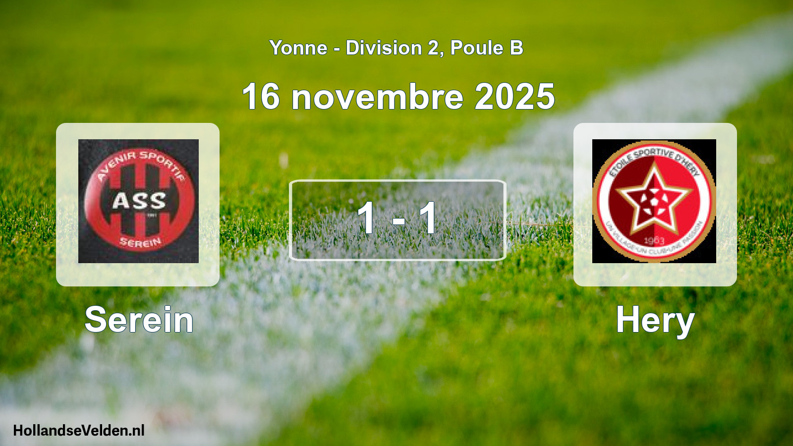 Match joué: Serein - Hery 1 - 1 (16 novembre 2025)