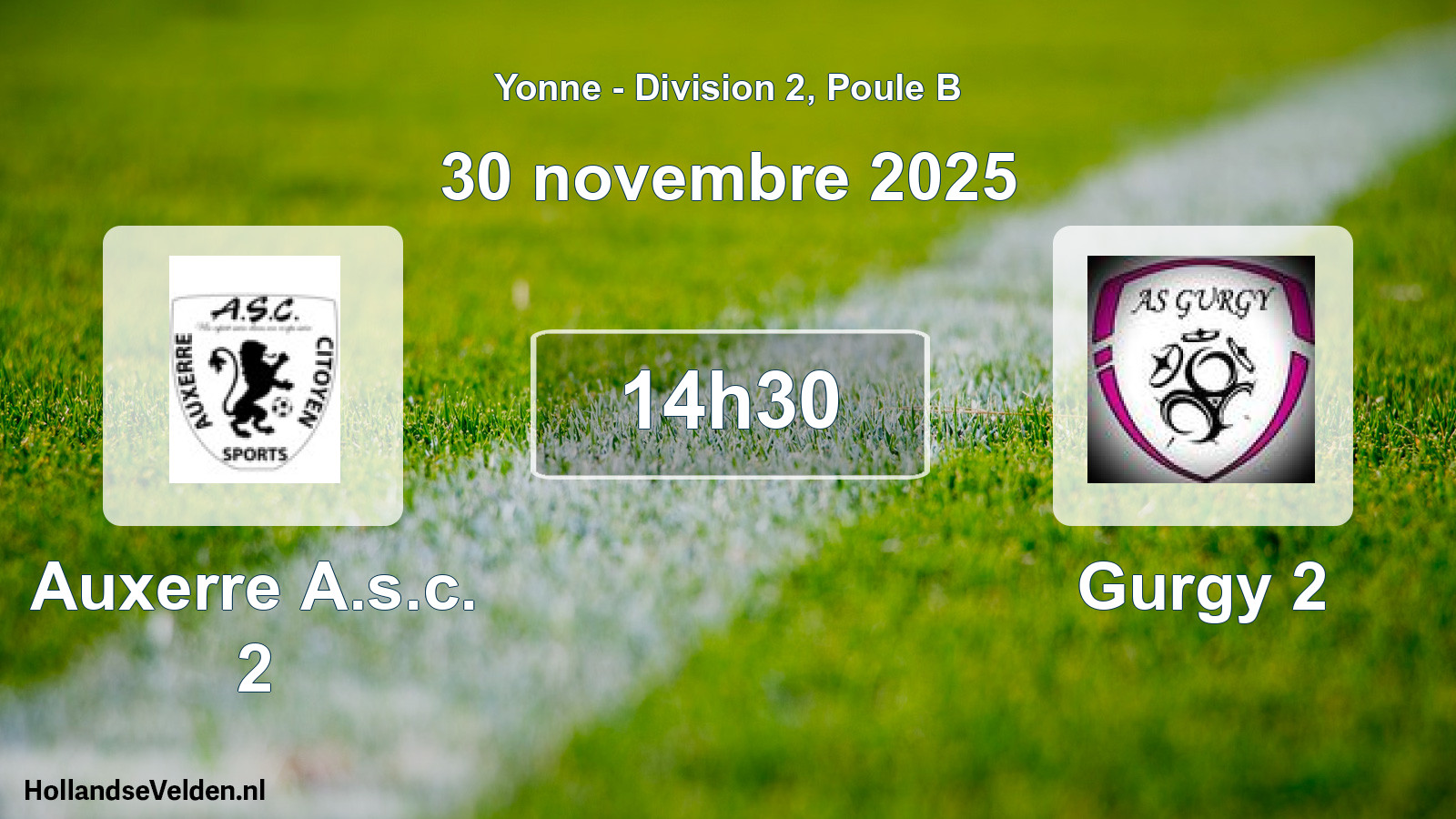Scheduled Match: Auxerre A.s.c. 2 - Gurgy 2 (30 November 2025)