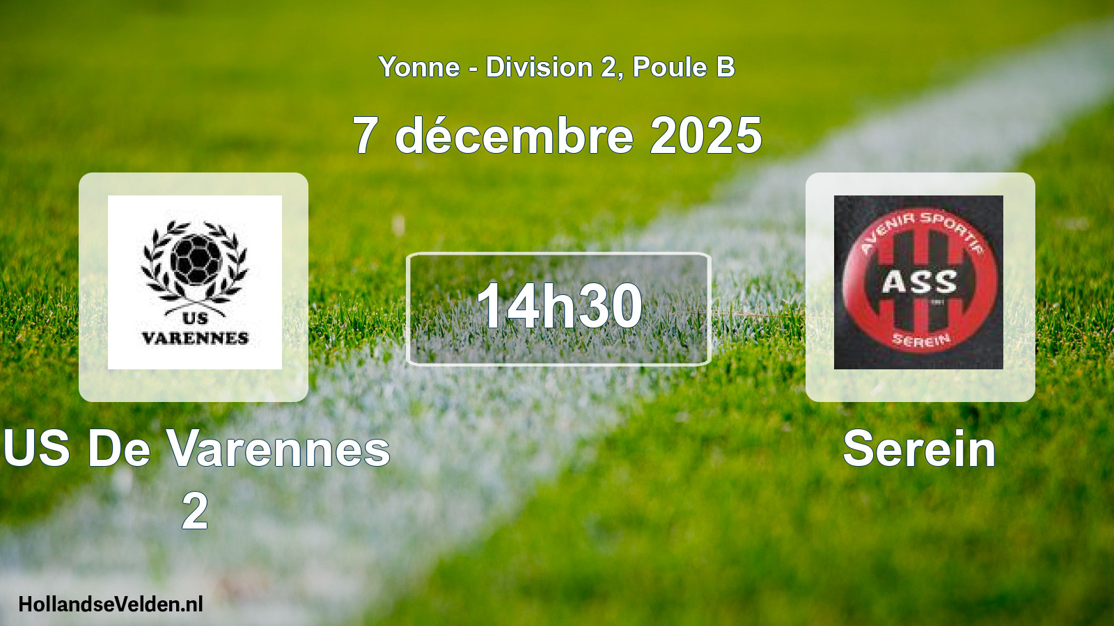 Match programmé: US De Varennes 2 - Serein (7 décembre 2025)