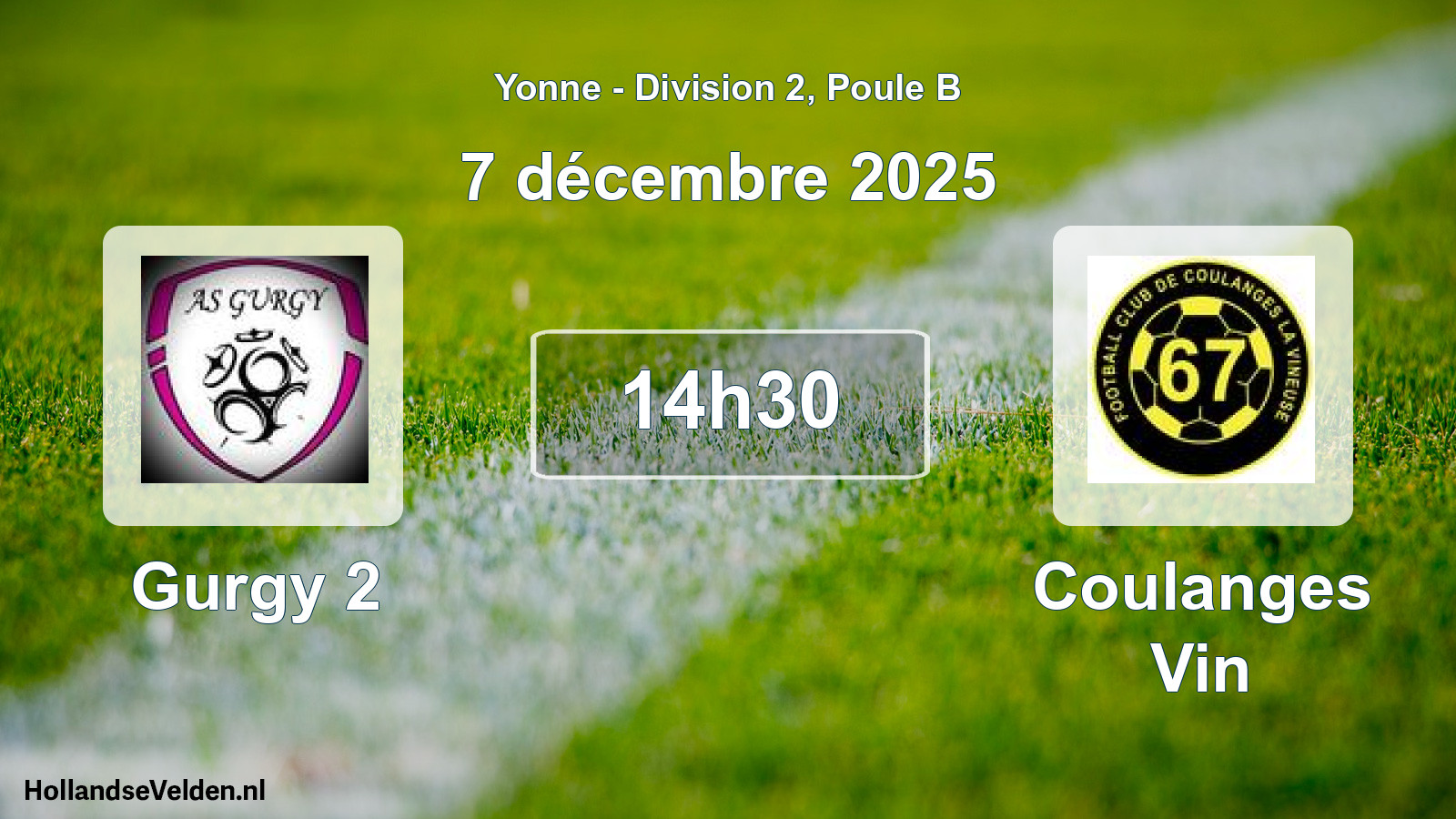 Geplande wedstrijd: Gurgy 2 - Coulanges Vin (7 december 2025)
