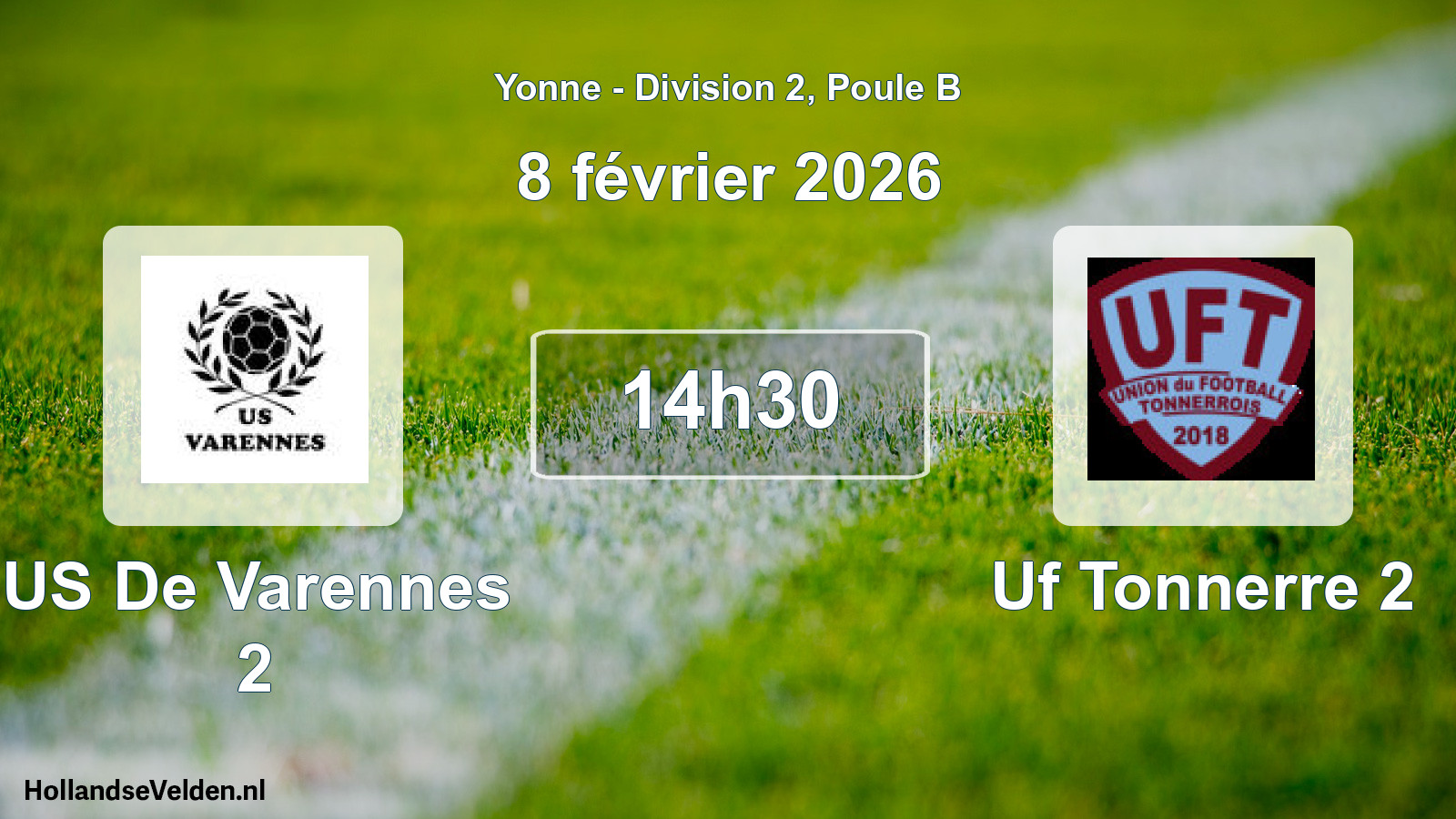 Match programmé: US De Varennes 2 - Uf Tonnerre 2 (8 février 2026)